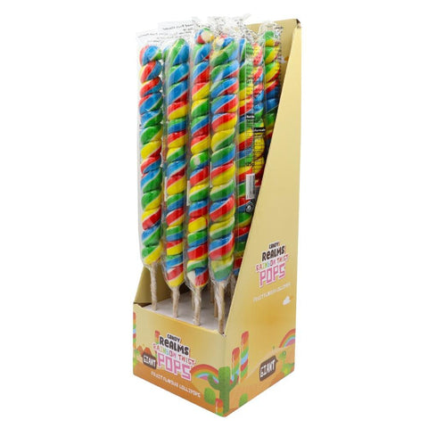 Candy Realms Large Twist Lollipop 125g - 16 x 125g Lollipops