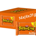 Toffee Crisp Milk Chocolate Bar 4 Pack Multipack 124g - 14 x (4 x 31g)