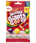 Skittles Giants Gooey Vegan Chewy Sweets Fruit Flavoured Pouch Bag 109g £1.35 PMP - 14 x 109g Bags