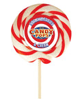 Candy Pops Large Strawberry & Cream Wheel Lollies 75g - 30 x 75g Lollipops