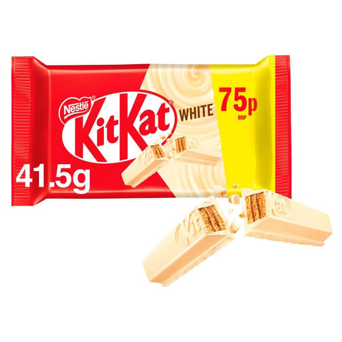 KitKat 4 Finger White Biscuit Bar 41.5g PMP 75p - 24 x 41.5g Bars