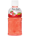 Mogu Mogu Strawberry Flavoured Drink with Nata de Coco Bottle 320ml - 6 x 320ml Bottles