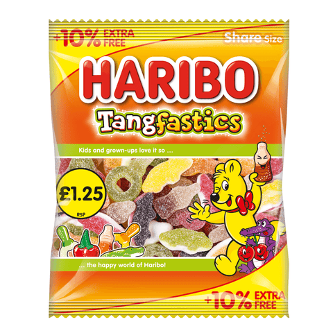 Haribo Tangfastics Bag 154g £1.25 PMP + 10% Extra Free - 12 x 154g Bags