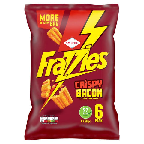 Frazzles Bacon Crisps Multipack 6 Pack - 18 x (6 x 20g) Multipacks