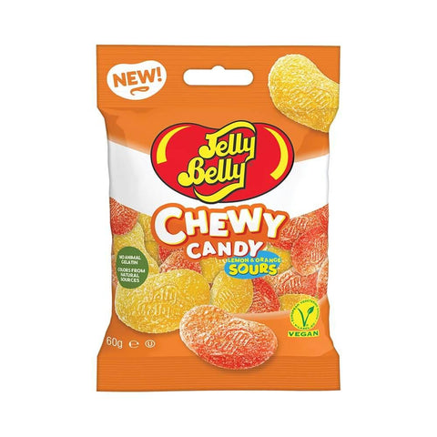 Jelly Belly Lemon & Orange Sours Chewy Candy 60g - 12 x 60g Bags