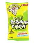 Warheads Sour Popping Candy 3 Pack 21g - 12 x (3 x 7g) Multipacks